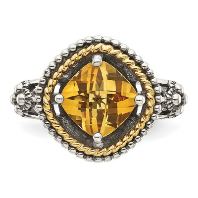Sterling Silver & 14K Gold Citrine Ring – view 6