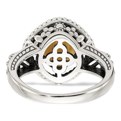 Sterling Silver & 14K Gold Citrine Ring – view 7