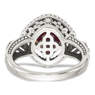 Sterling Silver & 14K Gold Garnet Ring – view 7
