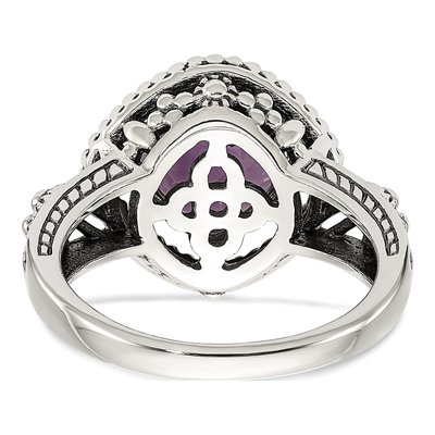 Sterling Silver & 14K Gold Rose de France Amethyst Cushion Ring – view 7