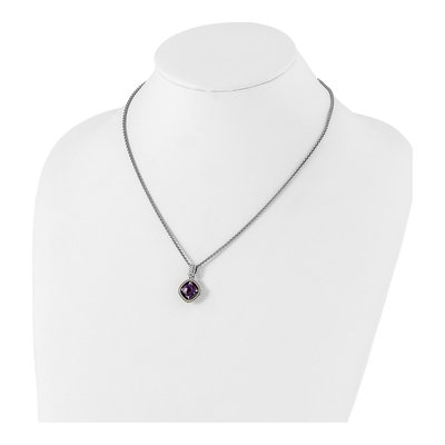 Sterling Silver & 14K Gold Amethyst Pendant Necklace – view 5