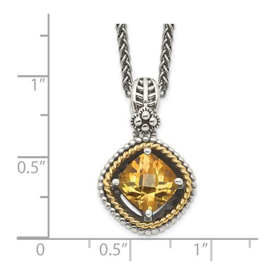 Sterling Silver & 14K Gold Citrine Pendant Necklace – view 4