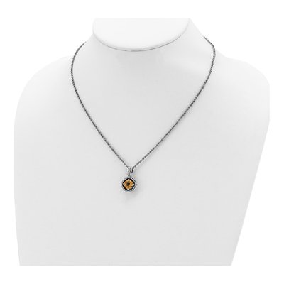 Sterling Silver & 14K Gold Citrine Pendant Necklace – view 5