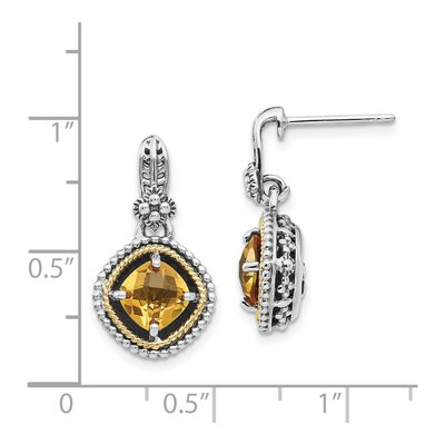 Sterling Silver & 14K Gold Citrine Dangle Earrings – view 5