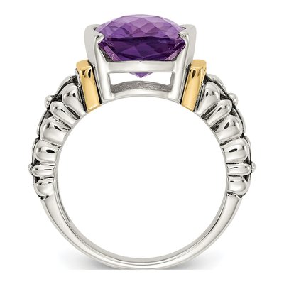 Sterling Silver & 14K Gold Amethyst Ring – view 3