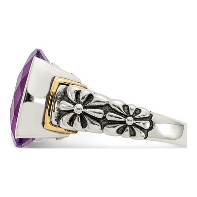 Sterling Silver & 14K Gold Amethyst Ring – view 4