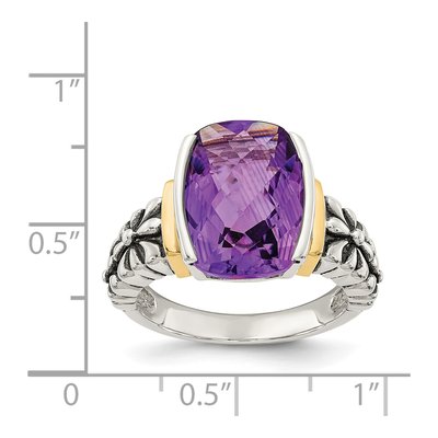 Sterling Silver & 14K Gold Amethyst Ring – view 5