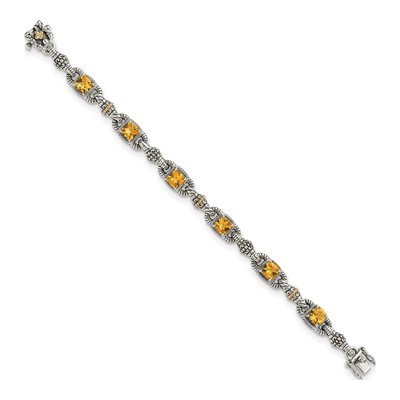 Sterling Silver & 14K Gold Citrine Bracelet – view 2