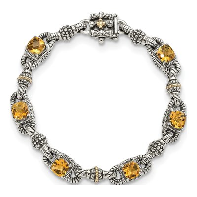 Sterling Silver & 14K Gold Citrine Bracelet – view 4