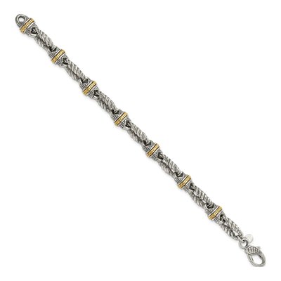 Sterling Silver & 14K Gold Link Bracelet – view 2