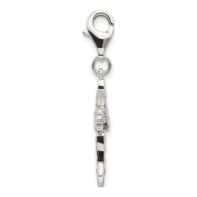Sterling Silver & 14K Gold 3D Antiqued Cross Charm – view 3