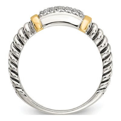 Sterling Silver & 14K Gold 1/8 ct tw Diamond Ring – view 3