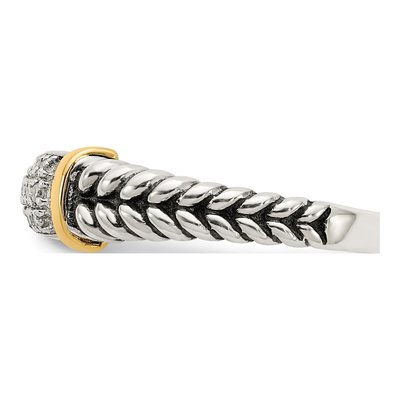 Sterling Silver & 14K Gold 1/8 ct tw Diamond Ring – view 4