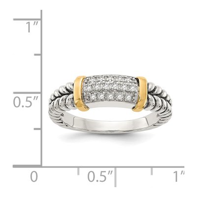 Sterling Silver & 14K Gold 1/8 ct tw Diamond Ring – view 5