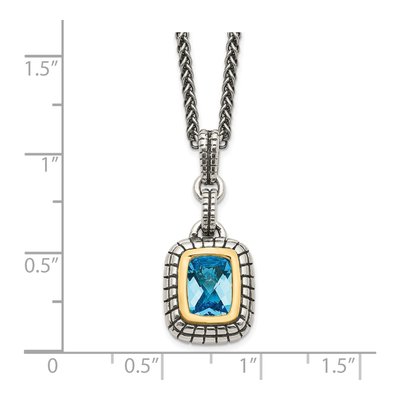 Sterling Silver & 14K Gold Swiss Blue Topaz Pendant Necklace – view 4