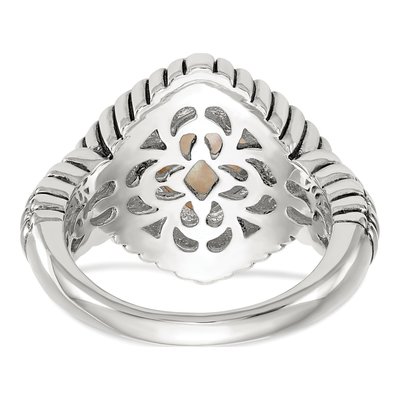 Sterling Silver & 14K Gold Mother of Pearl Ring – view 6