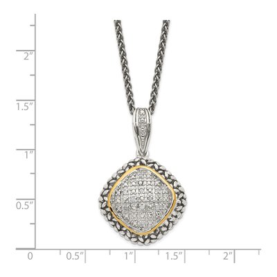 Sterling Silver & 14K Gold 1/15 ct tw Diamond Pendant Necklace – view 4