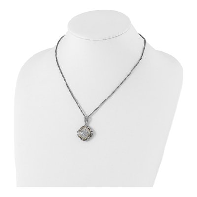 Sterling Silver & 14K Gold 1/15 ct tw Diamond Pendant Necklace – view 5