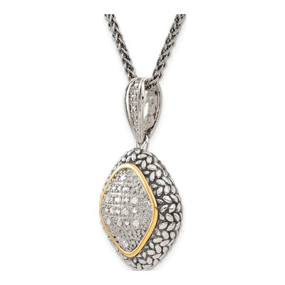 Sterling Silver & 14K Gold 1/15 ct tw Diamond Pendant Necklace – view 6