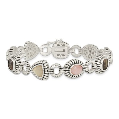 Sterling Silver Mother of Pearl Antiqued Bracelet – view 4