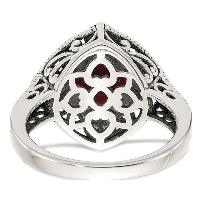 Sterling Silver & 14K Gold 1/20 ct tw Garnet & Diamond Ring – view 7