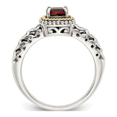 Sterling Silver & 14K Gold Garnet Ring – view 3