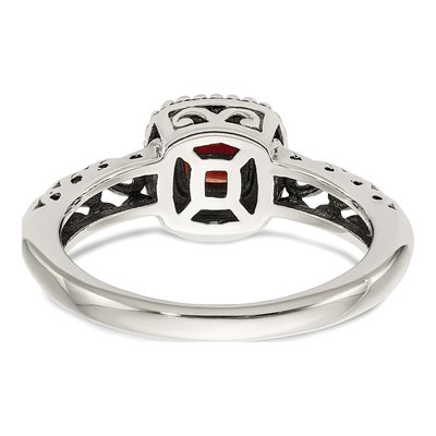 Sterling Silver & 14K Gold Garnet Ring – view 7
