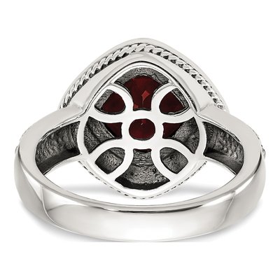 Sterling Silver & 14K Gold Garnet Bezel Ring – view 7