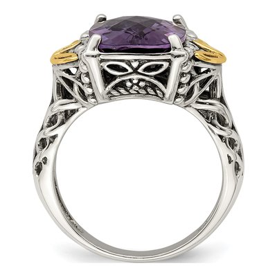 Sterling Silver & 14K Gold Amethyst Ring – view 3