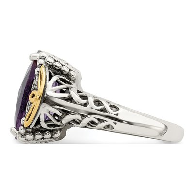 Sterling Silver & 14K Gold Amethyst Ring – view 4
