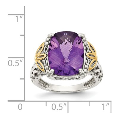 Sterling Silver & 14K Gold Amethyst Ring – view 5