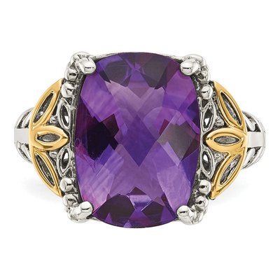 Sterling Silver & 14K Gold Amethyst Ring – view 6