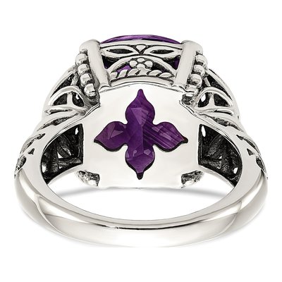 Sterling Silver & 14K Gold Amethyst Ring – view 7