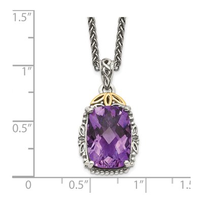 Sterling Silver & 14K Gold Amethyst Pendant Necklace – view 4