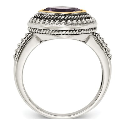 Sterling Silver & 14K Gold Amethyst Ring – view 3