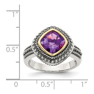 Sterling Silver & 14K Gold Amethyst Ring – view 4