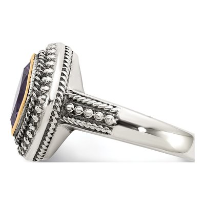 Sterling Silver & 14K Gold Amethyst Ring – view 5