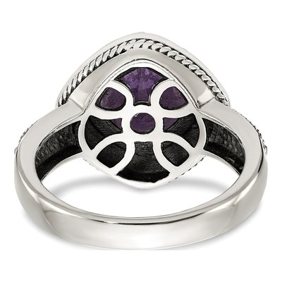Sterling Silver & 14K Gold Amethyst Ring – view 7