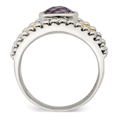 Sterling Silver & 14K Gold Amethyst Ring – view 3