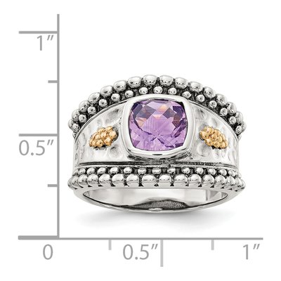 Sterling Silver & 14K Gold Amethyst Ring – view 4