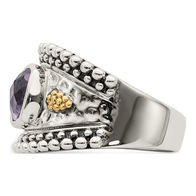 Sterling Silver & 14K Gold Amethyst Ring – view 5