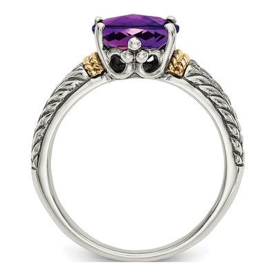 Sterling Silver & 14K Gold Amethyst Ring – view 3