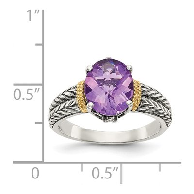 Sterling Silver & 14K Gold Amethyst Ring – view 5