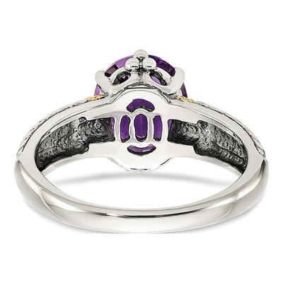 Sterling Silver & 14K Gold Amethyst Ring – view 7
