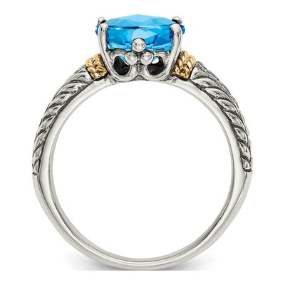 Sterling Silver & 14K Gold Sky Blue Topaz Ring – view 3
