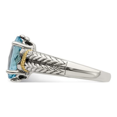 Sterling Silver & 14K Gold Sky Blue Topaz Ring – view 4