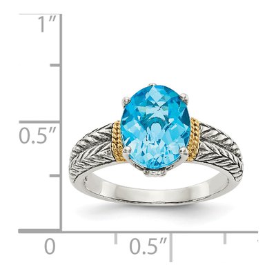 Sterling Silver & 14K Gold Sky Blue Topaz Ring – view 5