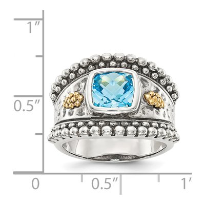 Sterling Silver & 14K Gold Sky Blue Topaz Ring – view 5