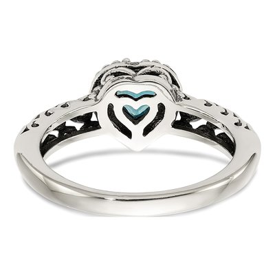 Sterling Silver & 14K Gold Sky Blue Topaz Heart Ring – view 7