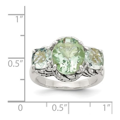 Sterling Silver Prasiolite Antiqued Ring – view 4